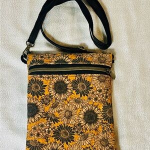 Cork Crossbody Bag Sunflower Floral Vegan Eco Friendly Small Boho Purse